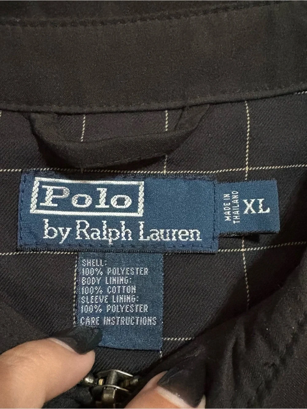 Polo Ralph Lauren Mens Bi-Swing Windbreaker Jacket Black Old Money Size XL Logo
